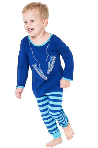 Bamboo Baby long john pyjamas - jack's sneakers